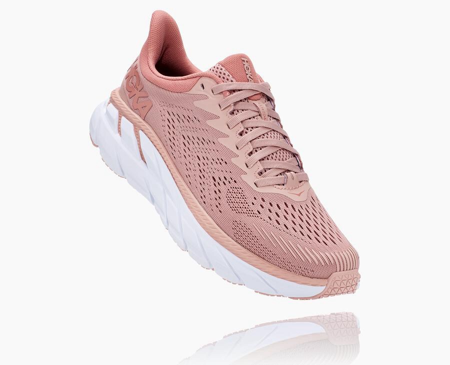 Hoka One One Clifton 7 - Women Running Shoes - Pink,Australia NSI-152978